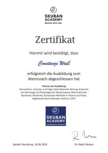 Atem-Coach Zertifikat