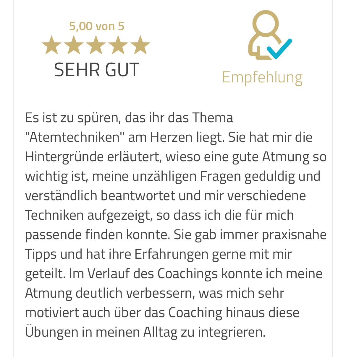 Bewertung Atem Coaching